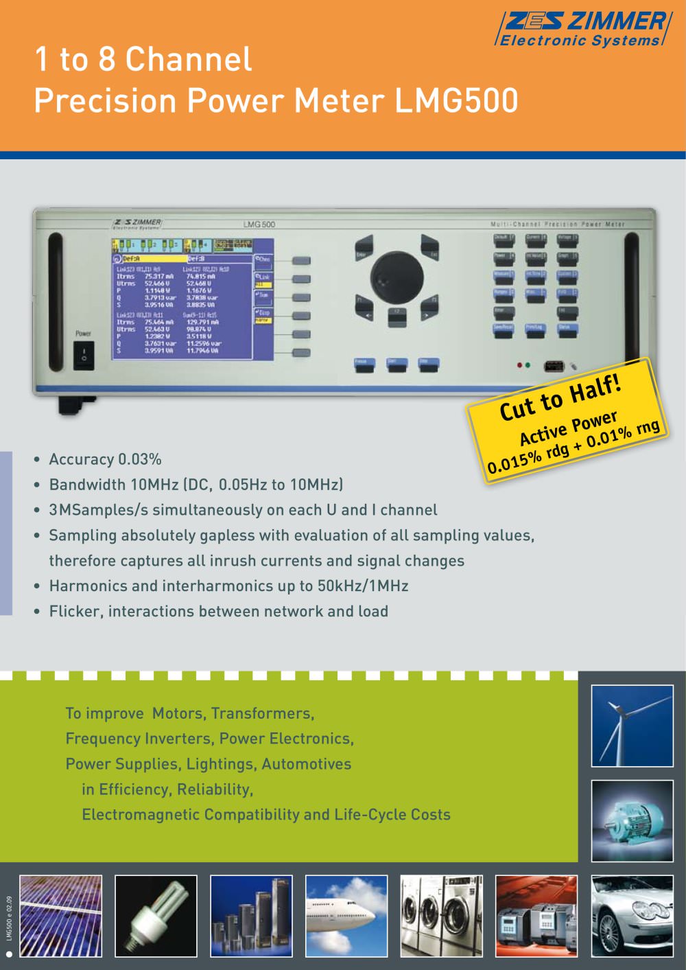1 to 8 Channel Precision Power Meter LMG500 - ZES ZIMMER Electronic Systems