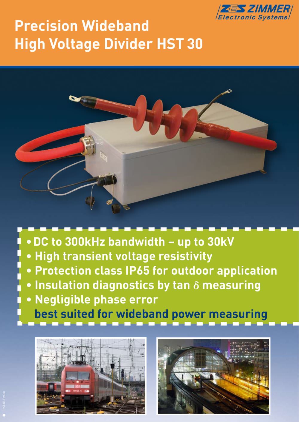 HST30 Precision Wideband High Voltage Divider - ZES ZIMMER Electronic Systems