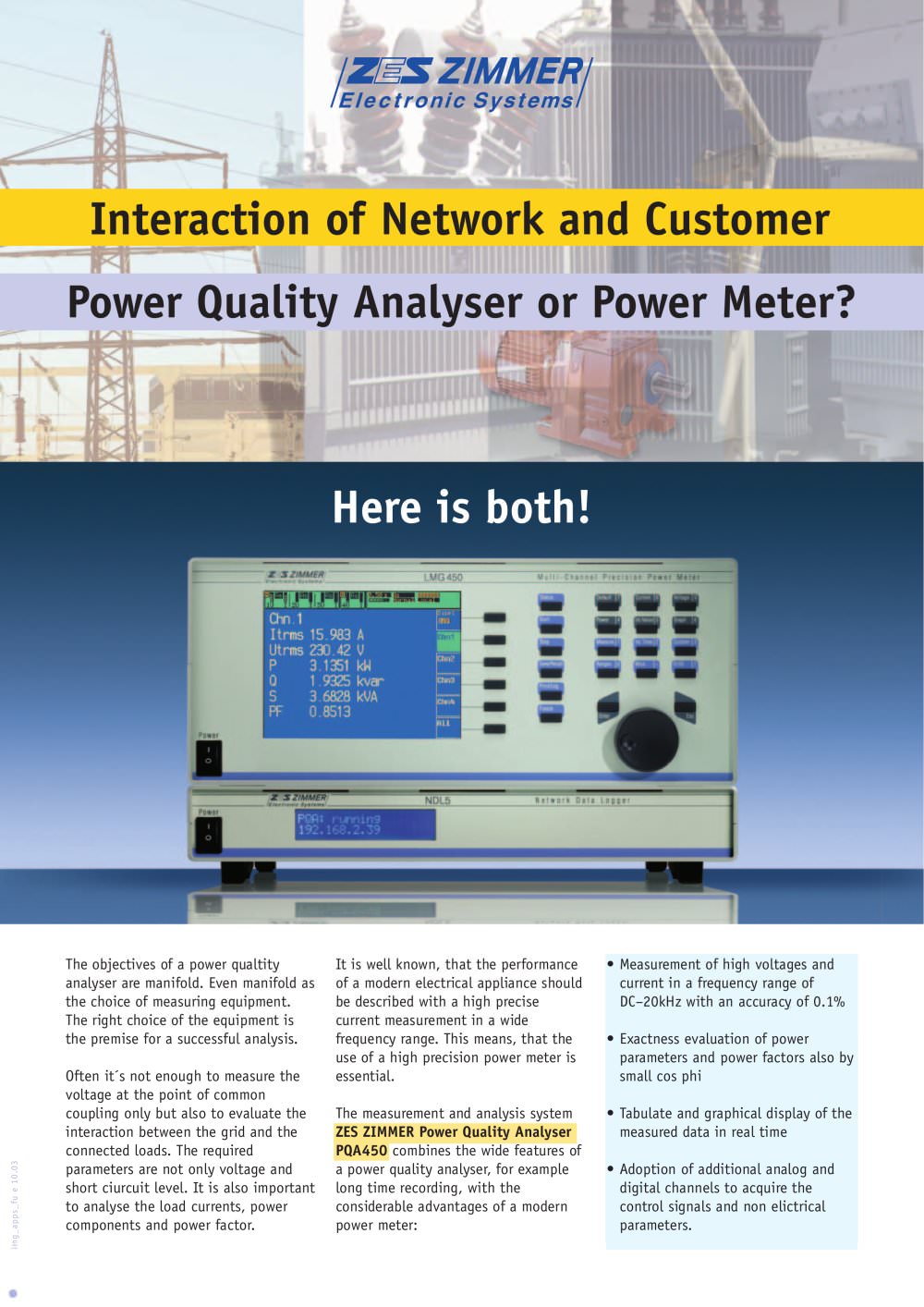 Interaction of Network and Customer - Power Quality Analyser or Power Meter - ZES ZIMMER Electronic Systems