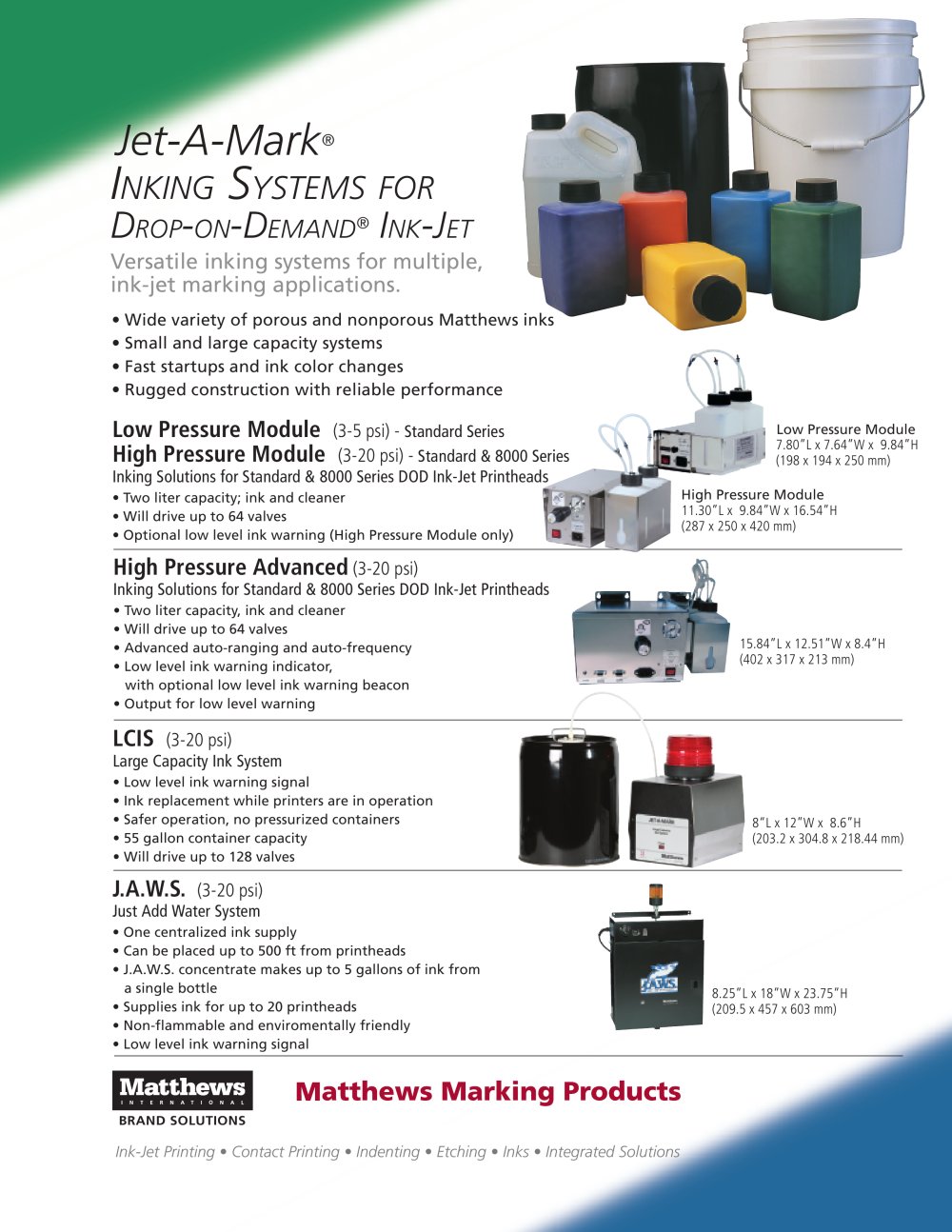 Jet-A-Mark&reg; Inking Systems for Drop-On-Demand&reg; InkJet - Matthews International