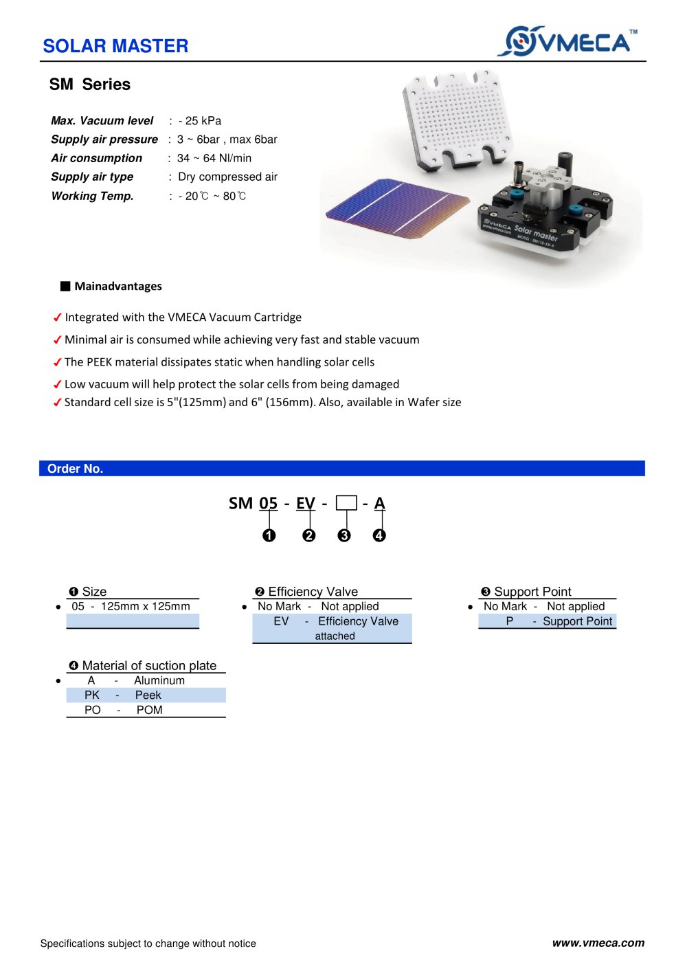 VMECA Solar Master : SM series - VTEC/VMECA