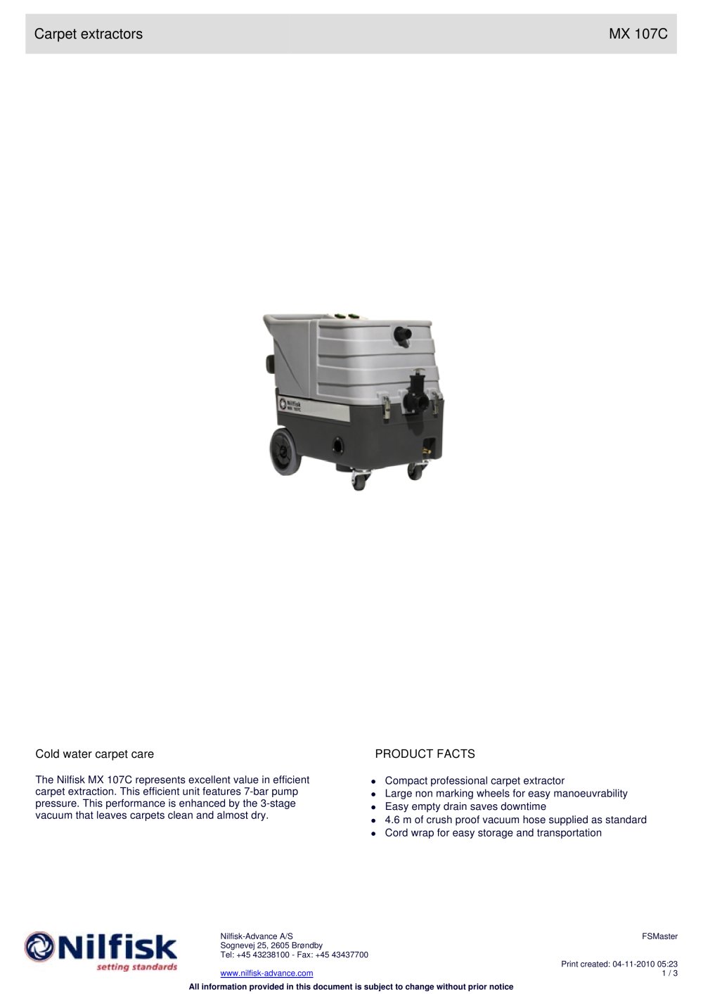MX 107 C - Nilfisk-Advance