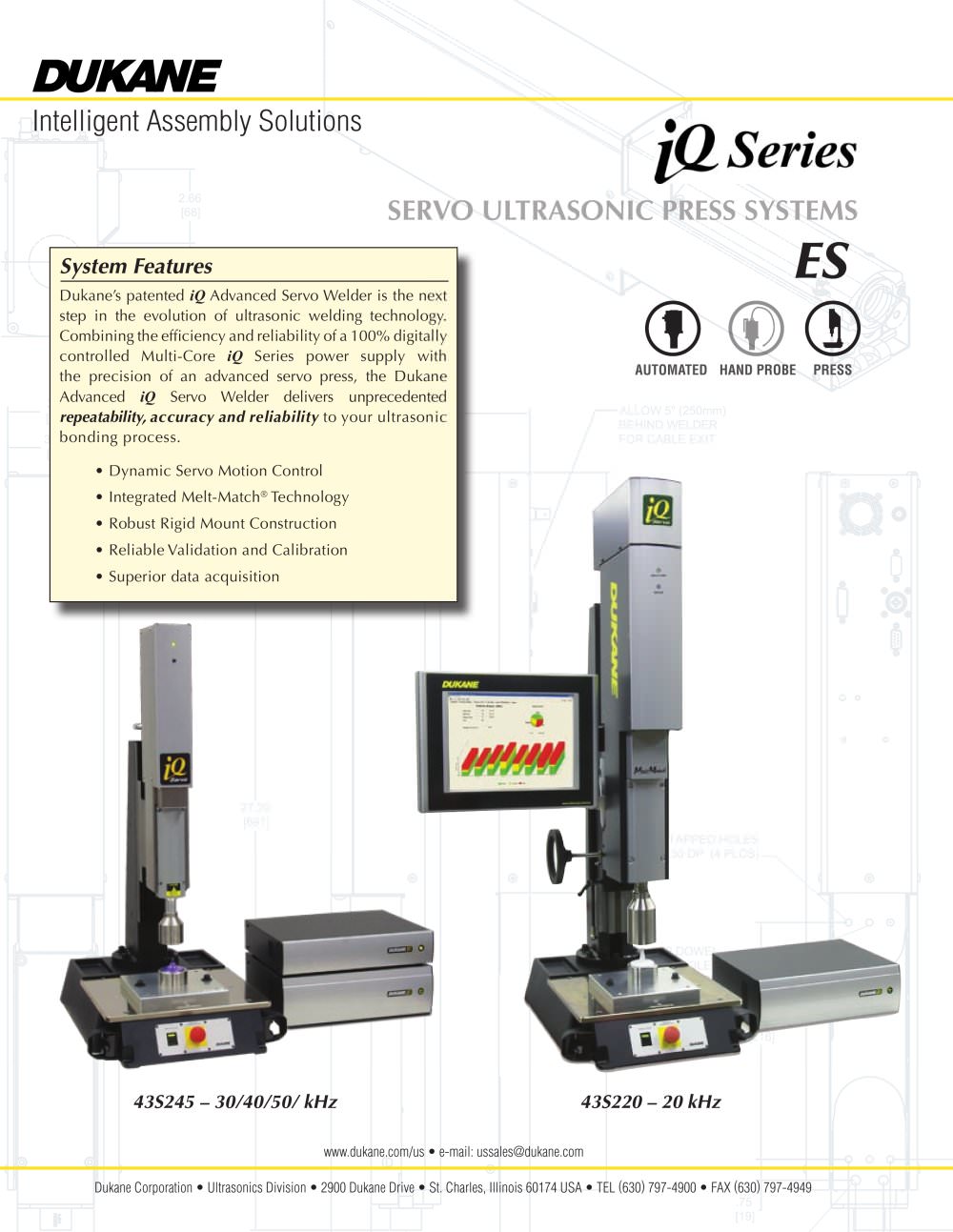 IQ Series Ultrasonic Servo Press Welder - Dukane Intelligent Assembly Solutions