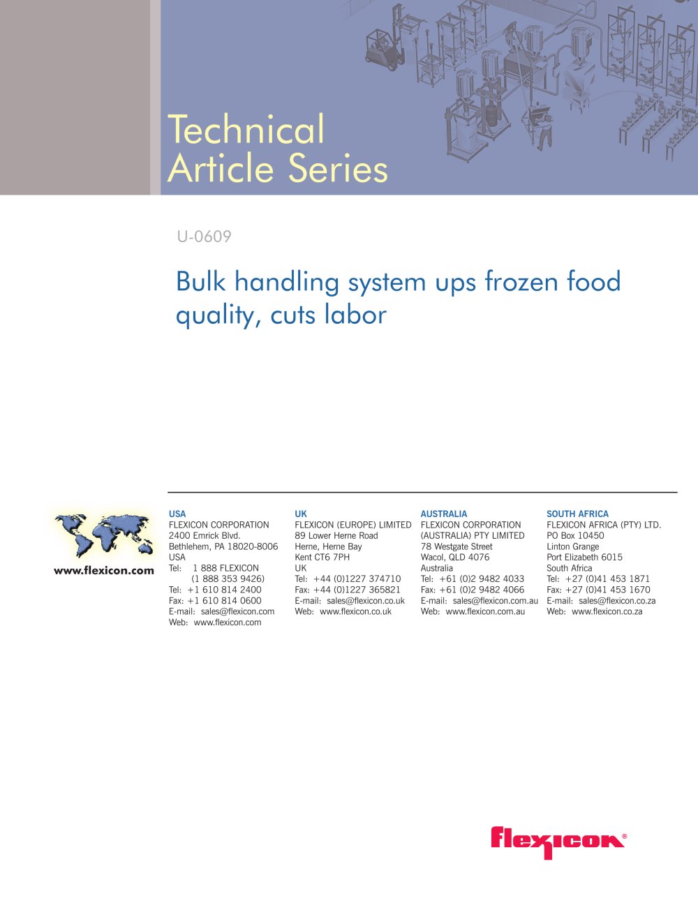 Bulk handling system ups frozen food quality, cuts labor - FLEXICON