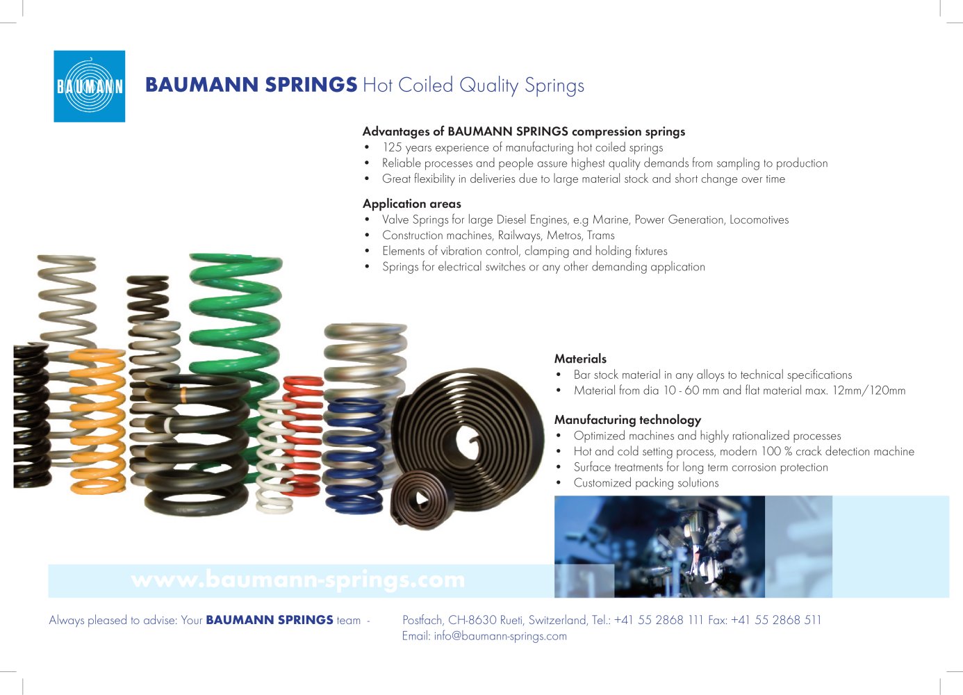 Hot Coiled Quality Springs - BAUMANN SPRINGS