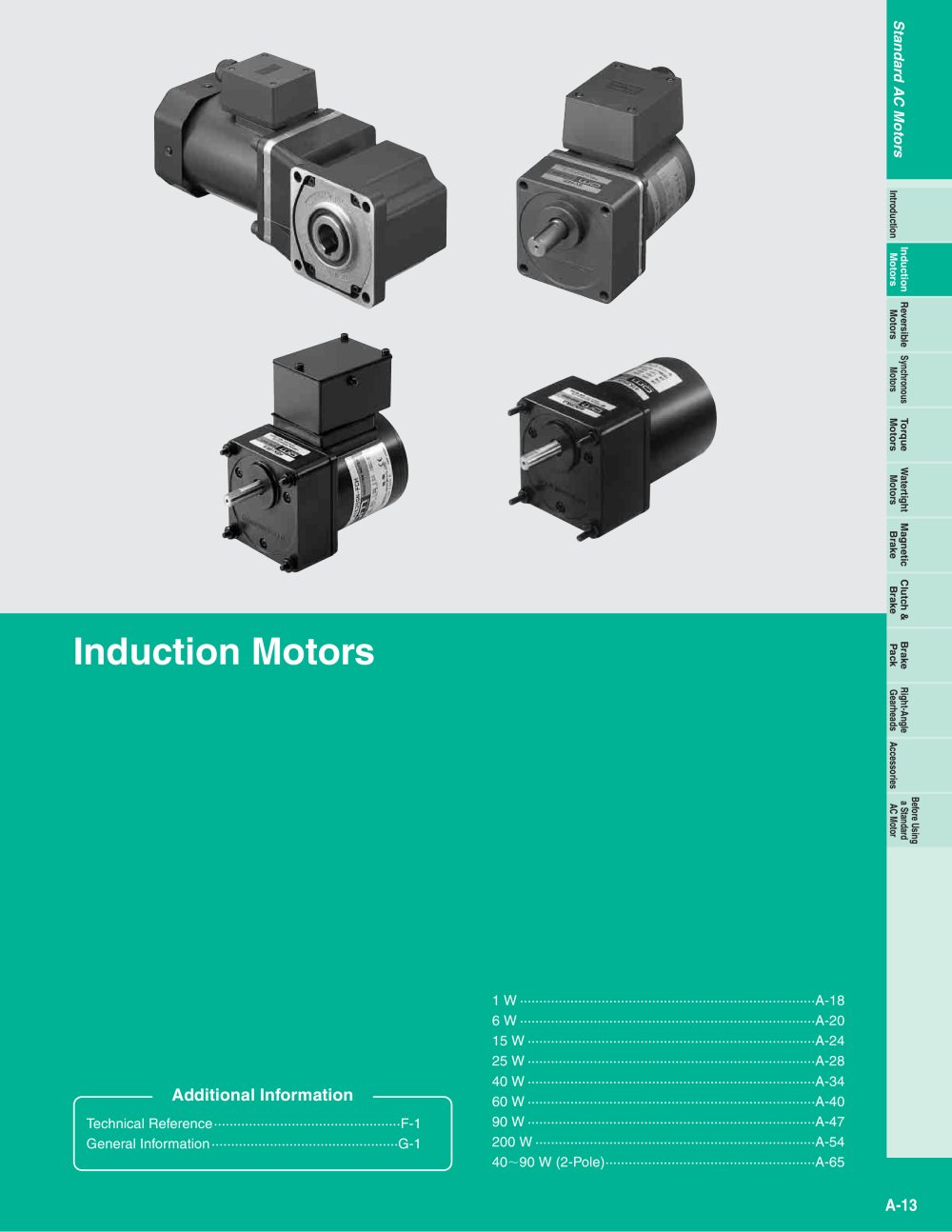 Induction Motors - ORIENTAL MOTOR