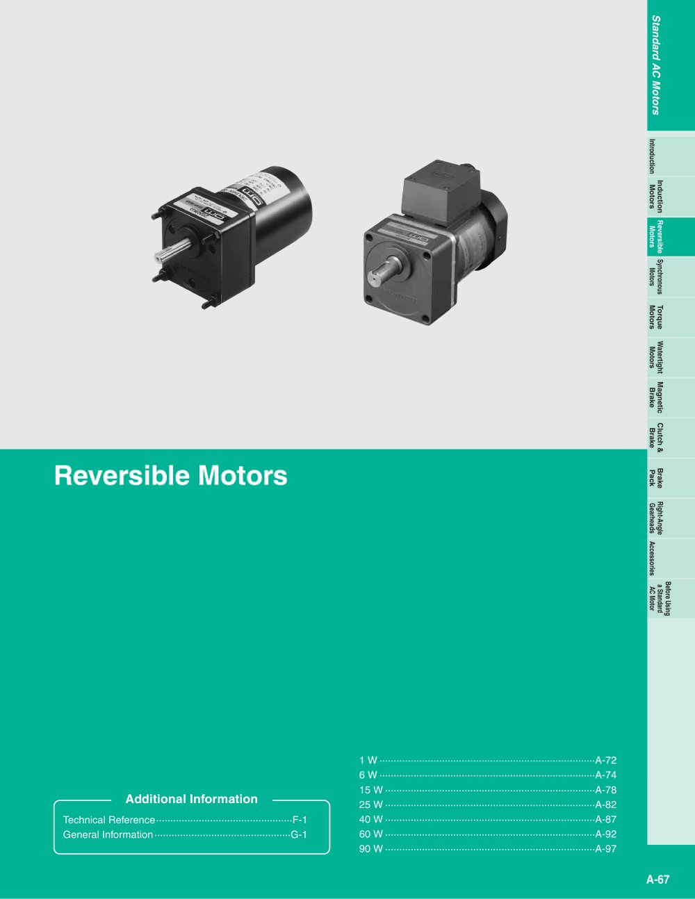 Reversible Motors - ORIENTAL MOTOR