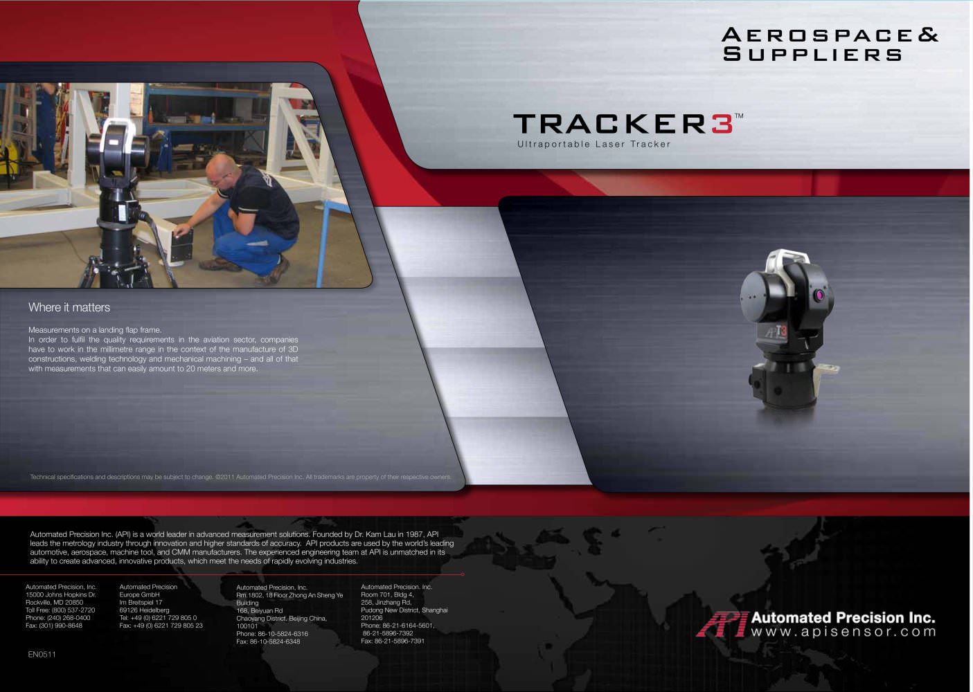 Aerospace supplier: Laser tracker applications (Flyer) - API - Automated Precision Europe GmbH