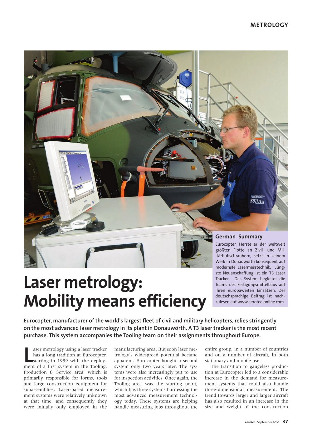 EUROCOPTER: Laser Metrology: Mobility means efficiency - API - Automated Precision Europe GmbH