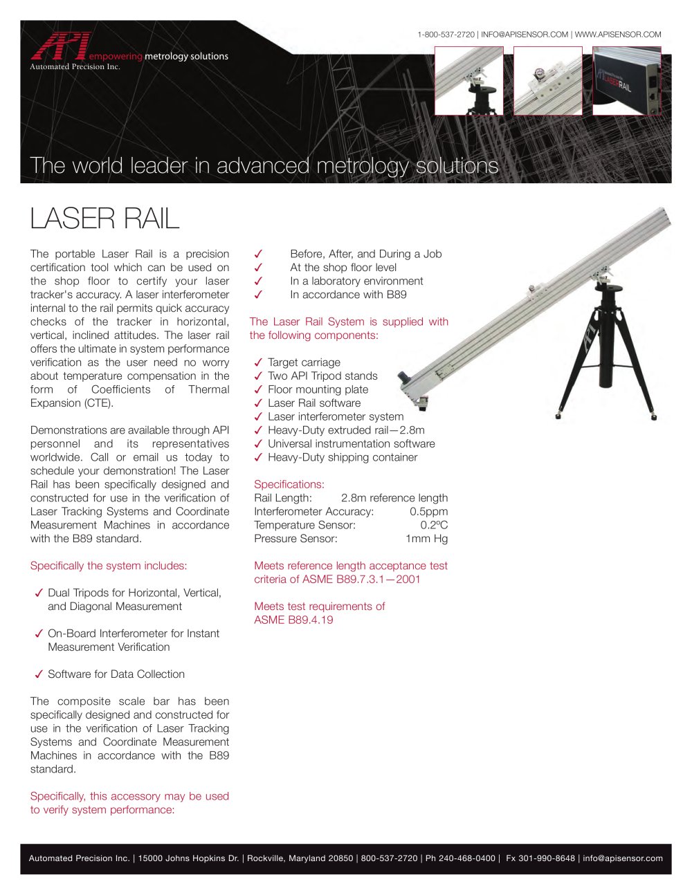 Laser Rail Tech Sheet - API - Automated Precision Europe GmbH