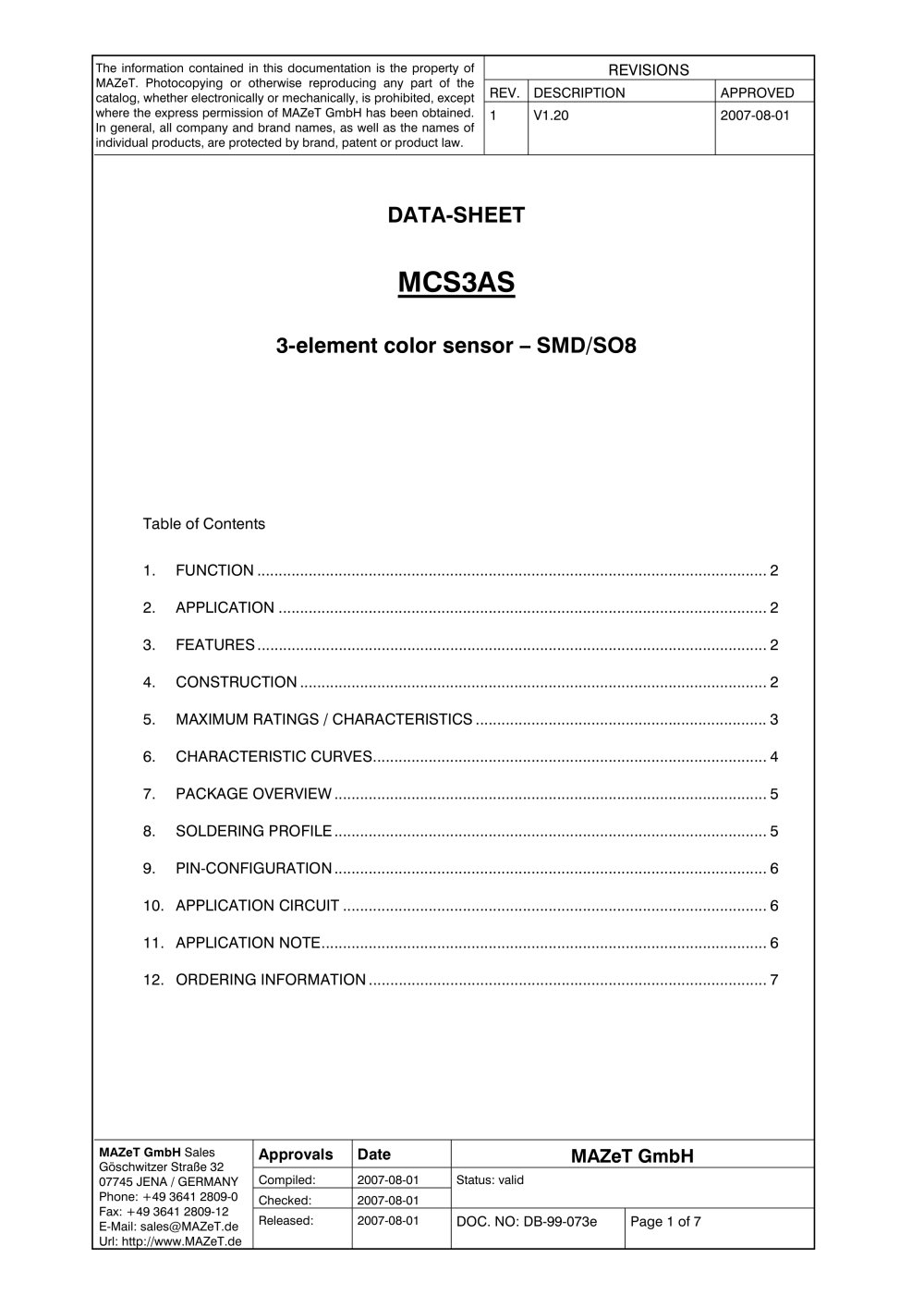 Data sheet - MCS3AS - MAZeT