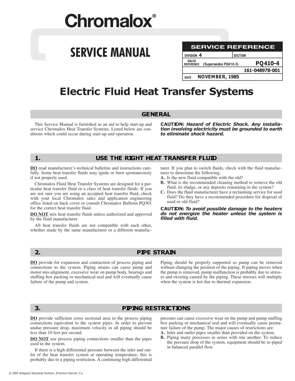 Electric Fluid Heat Transfer Systems - Chromalox