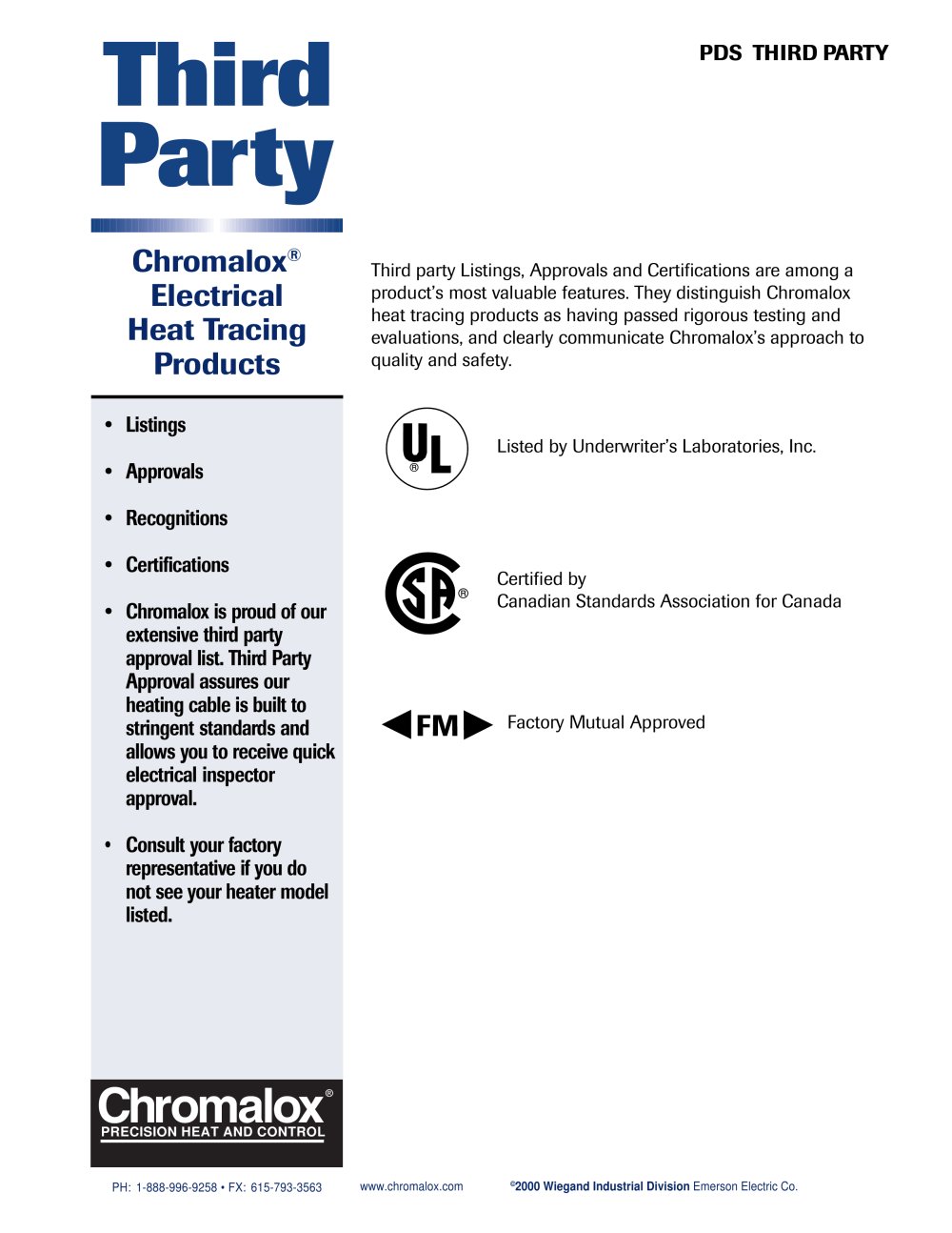 Third Party - Electric Heat Tracing Products - Chromalox
