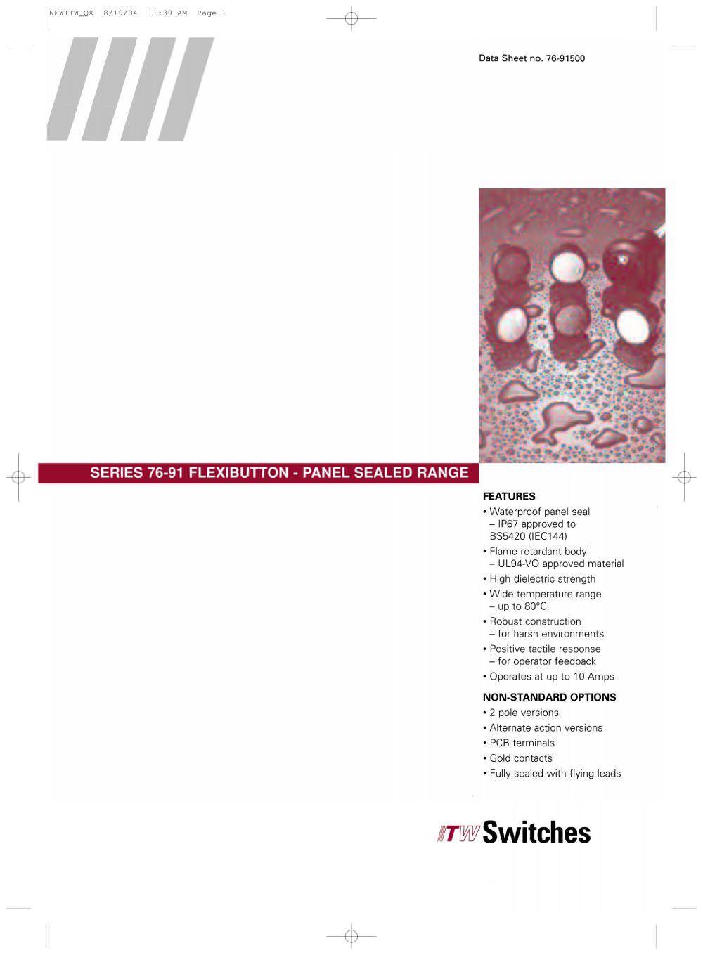 Flexibutton Series 76-91 - ITW Switches