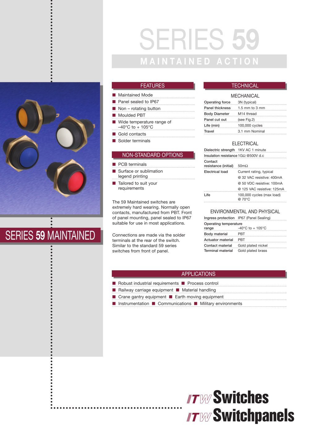 Maintained Action Series 59 - ITW Switches