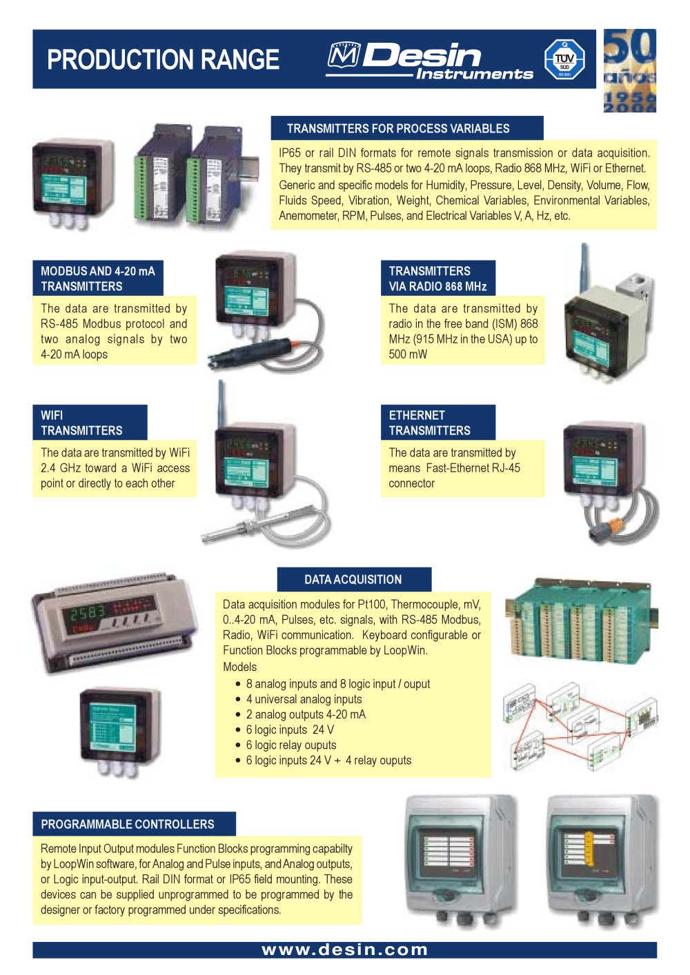 Production Range 2009 - Desin Instruments