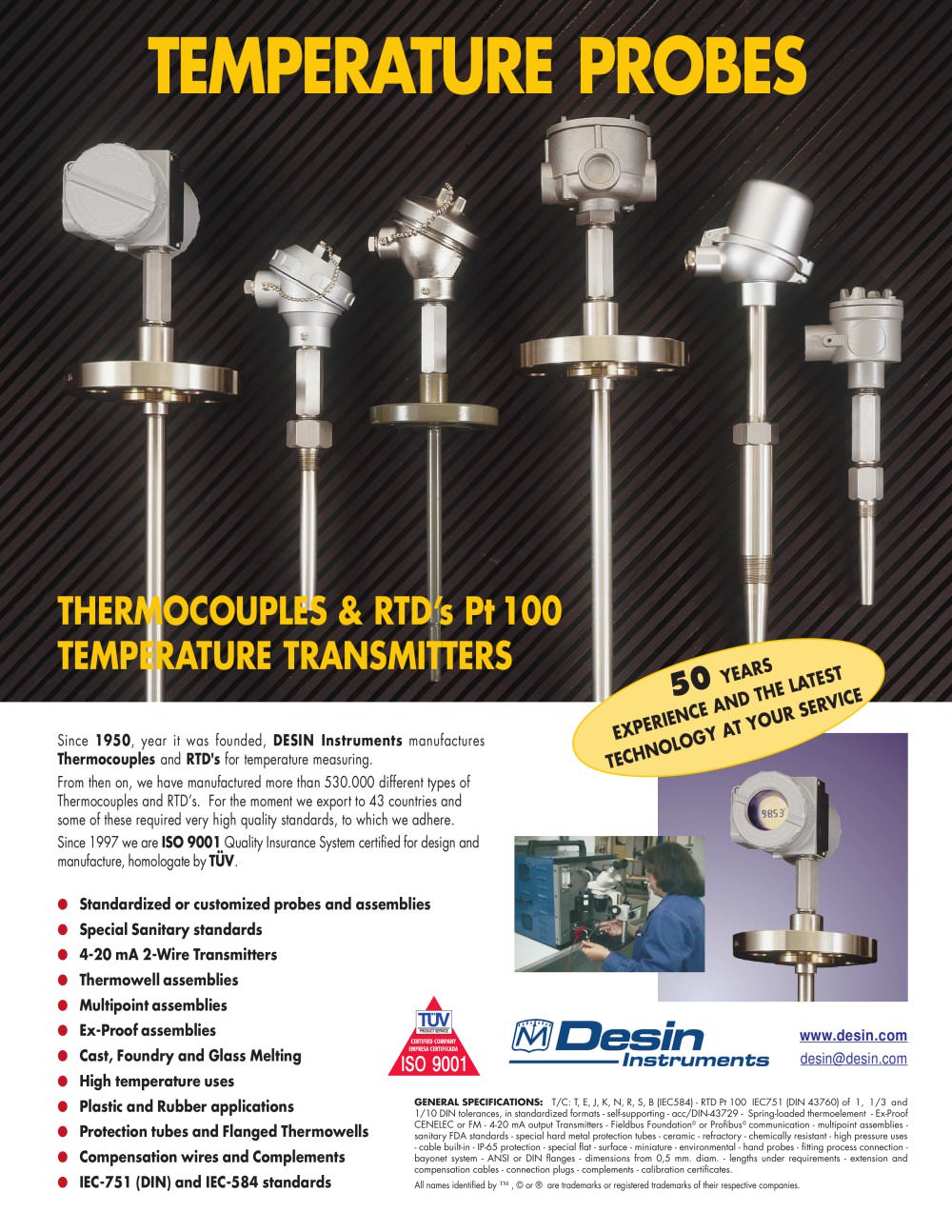Temperature Probes - Desin Instruments