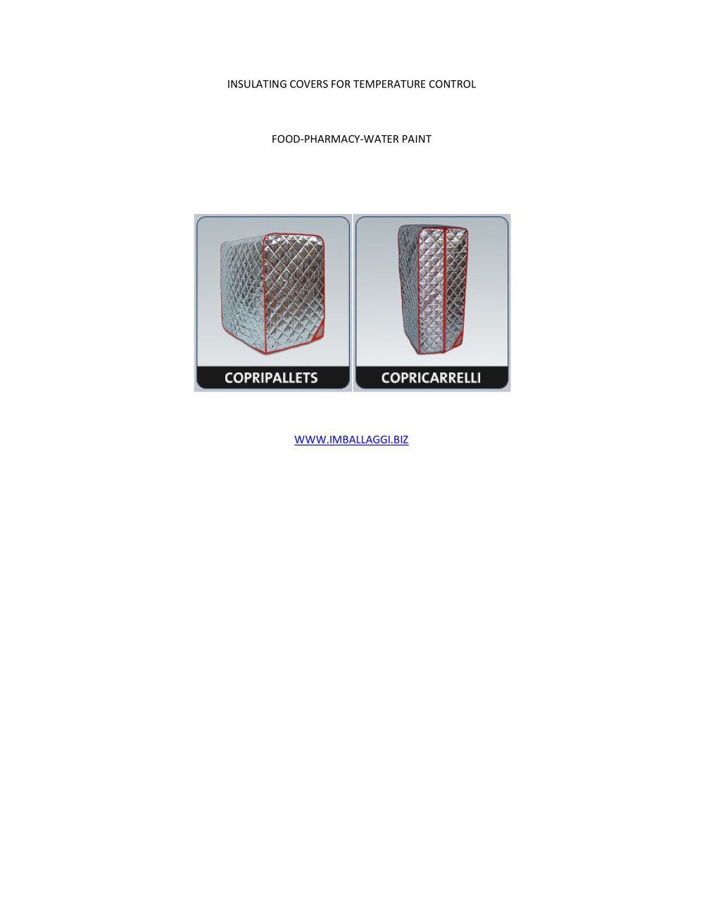 INSULATING COVER TEMPERATURE CONTROL - Eredi Caimi