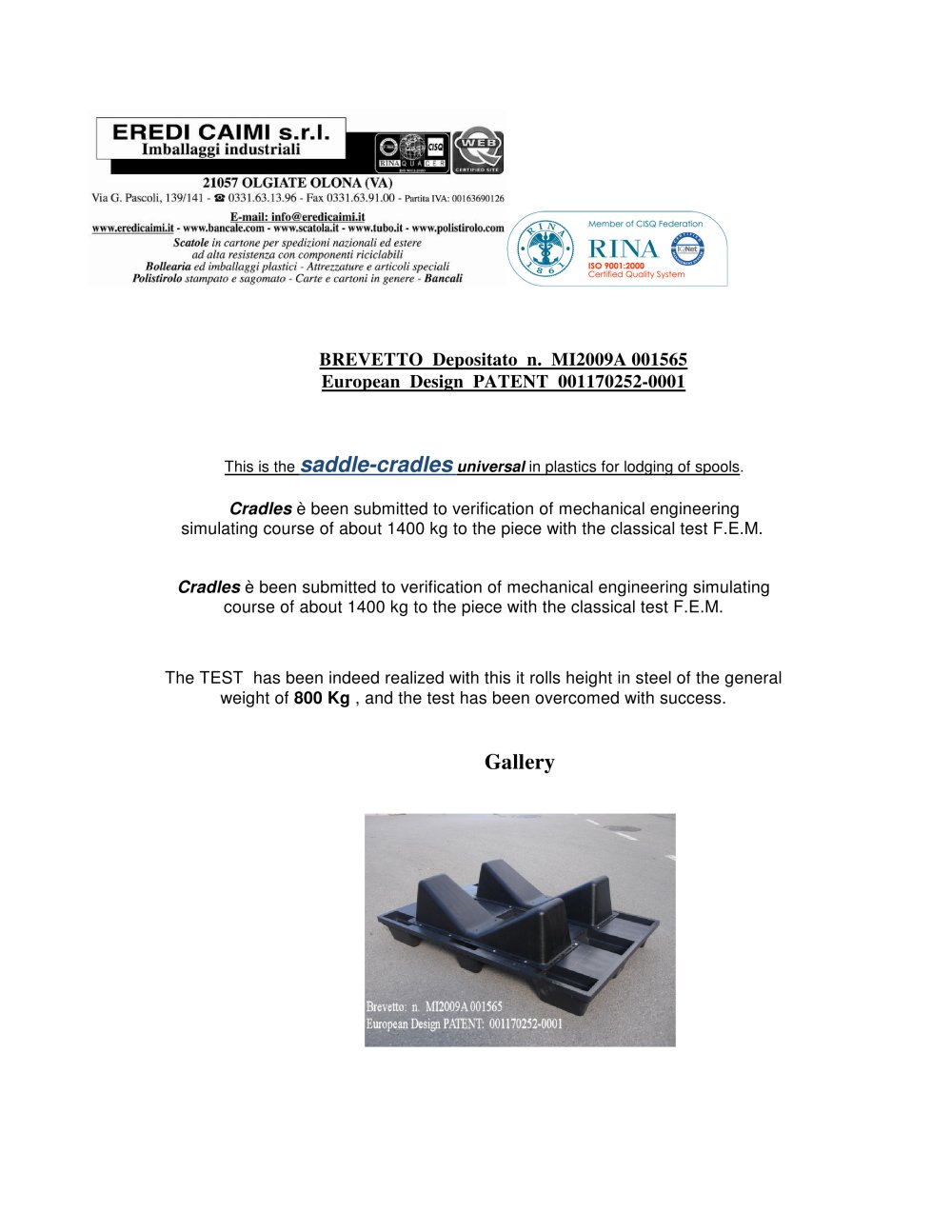 saddle-cradles universal - Eredi Caimi