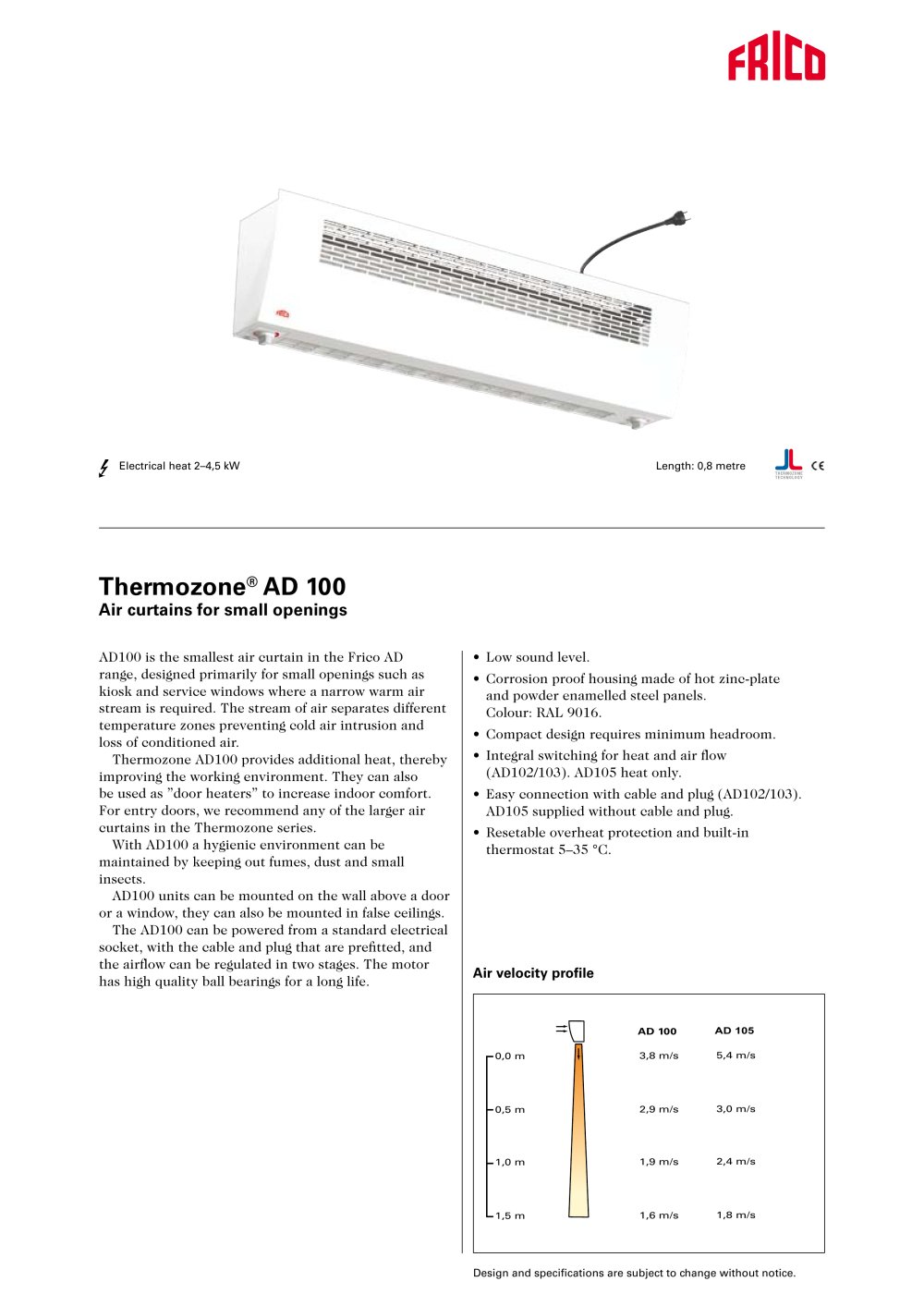 Air curtain AD 100 - FRICO