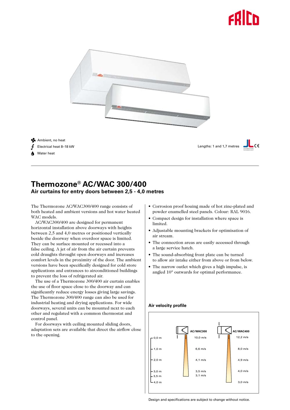 Air curtain WAC 400 - FRICO