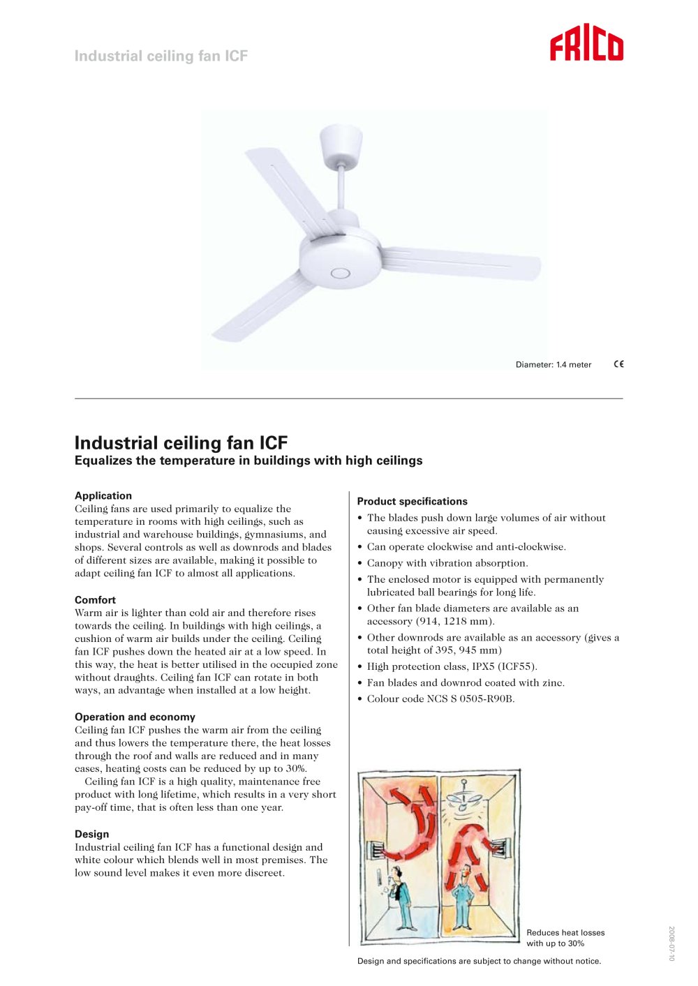 Industrial ceiling fan ICF - FRICO