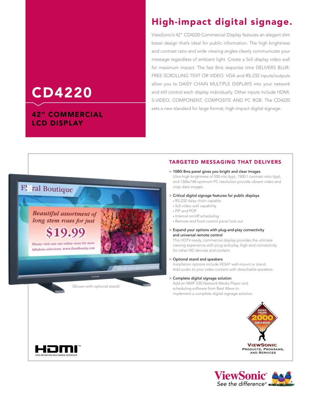 CD4220 High impact digital signage - ViewSonic