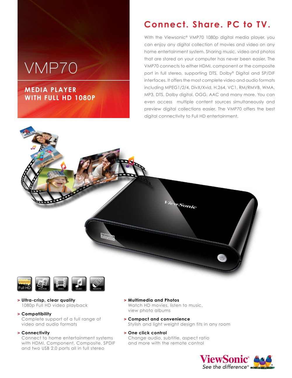 VMP70 Digital Media Player - ViewSonic