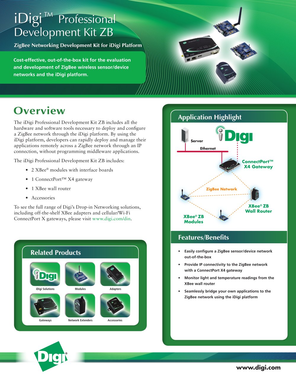 iDigi� Professional Development Kit ZB - Digi International