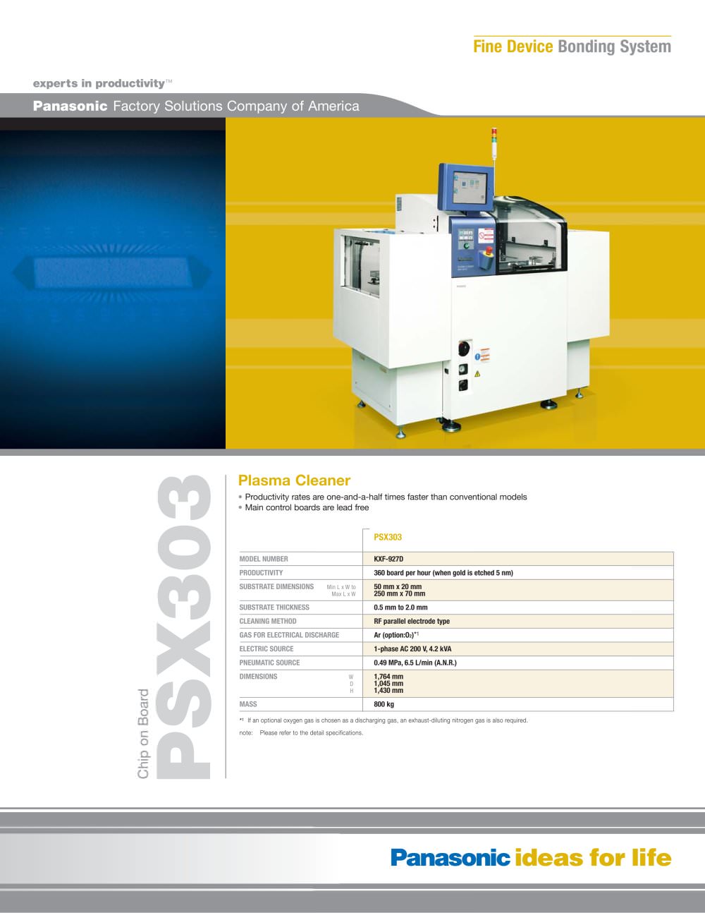Panasonic PSX307 Plasma Cleaner - Panasonic Factory Automation Company
