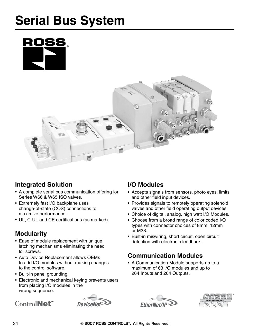 Integrated solution serial bus system - ROSS Controls
