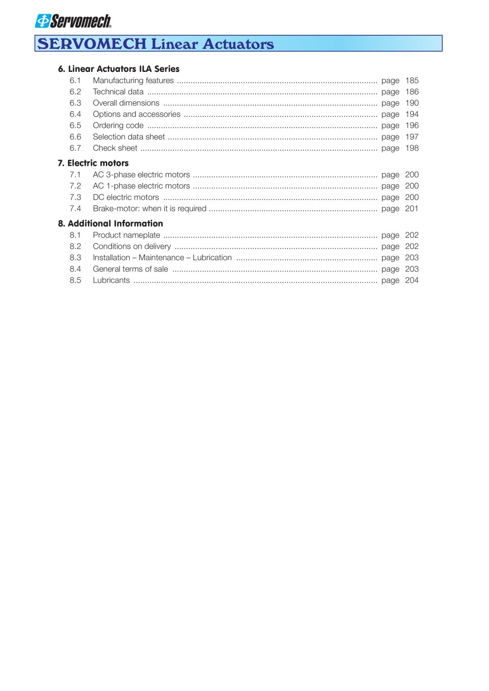 SERVOMECH - 2185, 2336, 2814, 81227, 17047