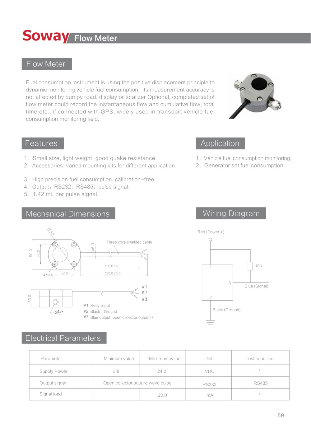 SOWAY pulse flow meter DOCM - 1 / 2 Pages