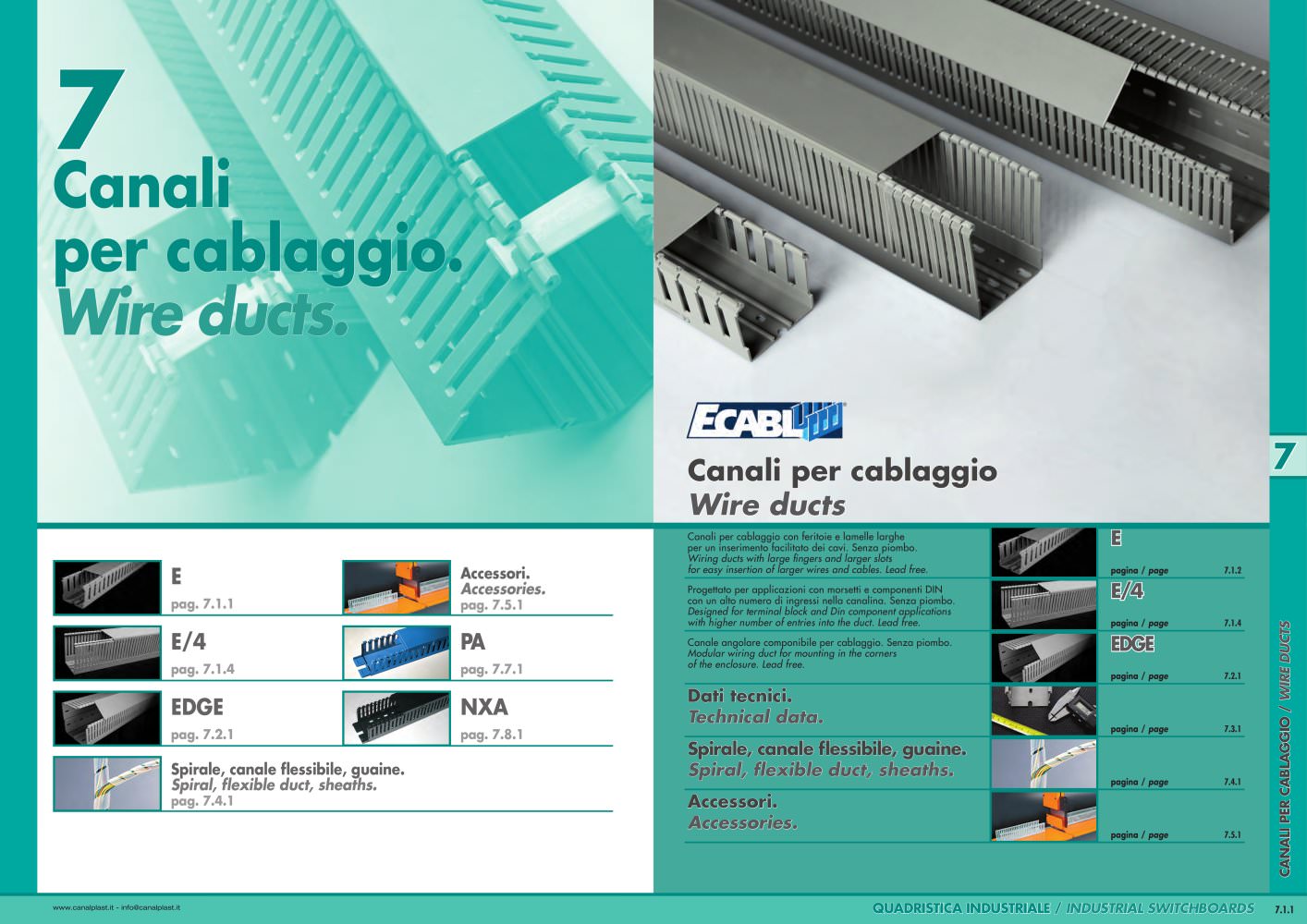 ECABL. Cable holder ducts. - CANALPLAST