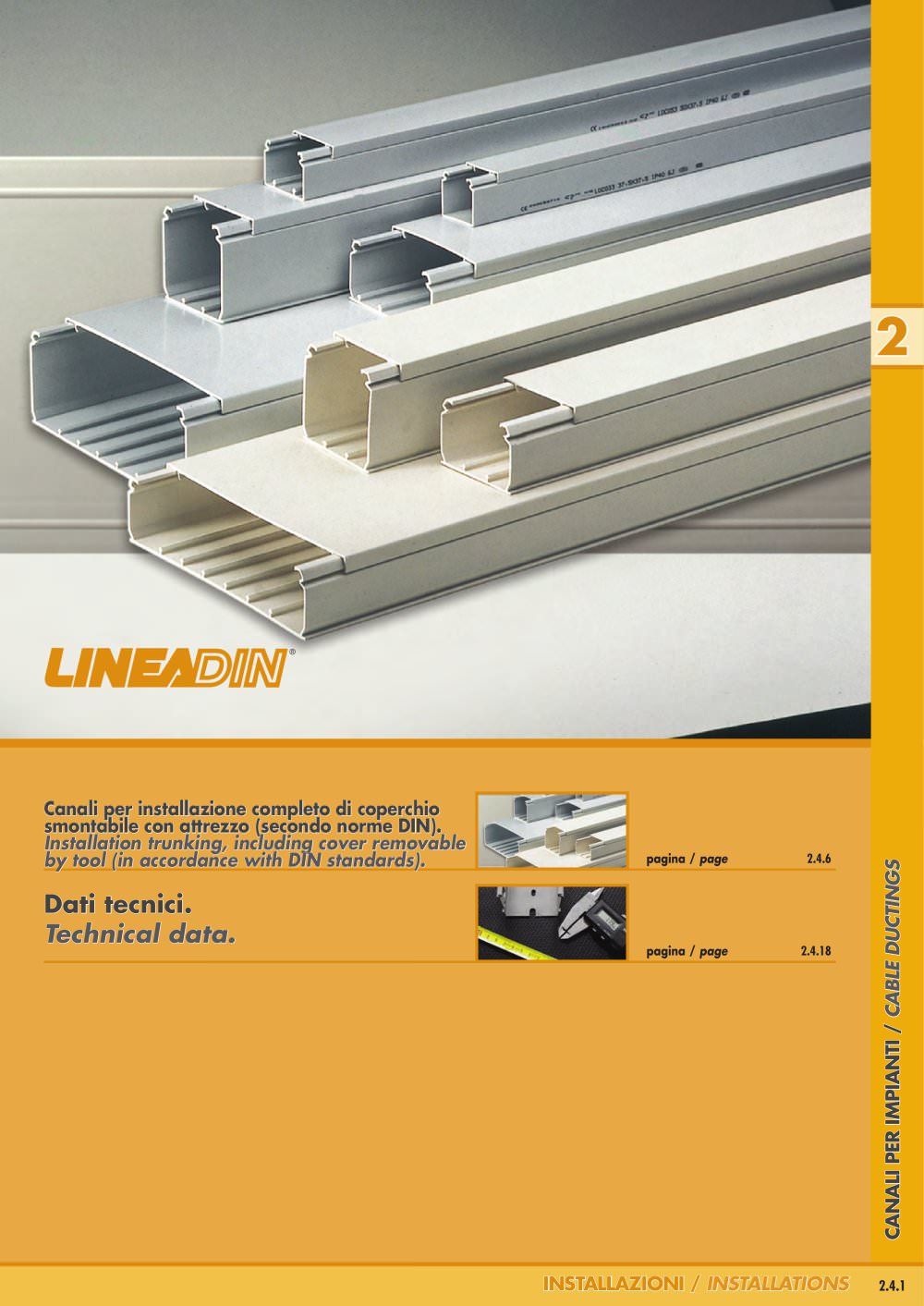 LINEADIN LDC. Cable ducting and socket point raceways - CANALPLAST