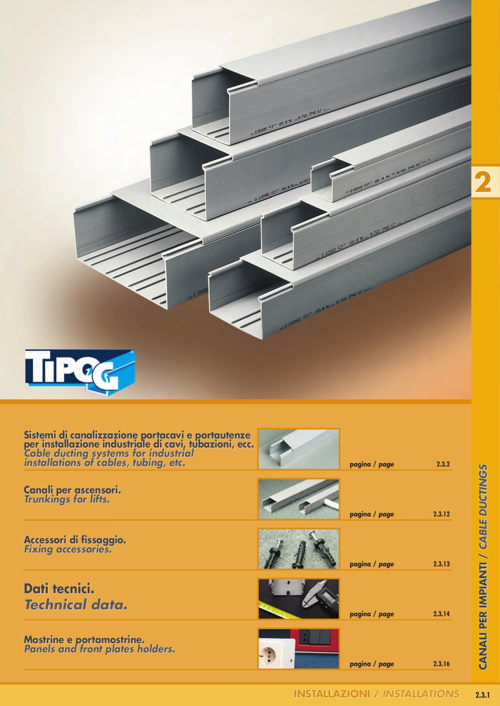 TIPO G. Cable ducting systems. - CANALPLAST