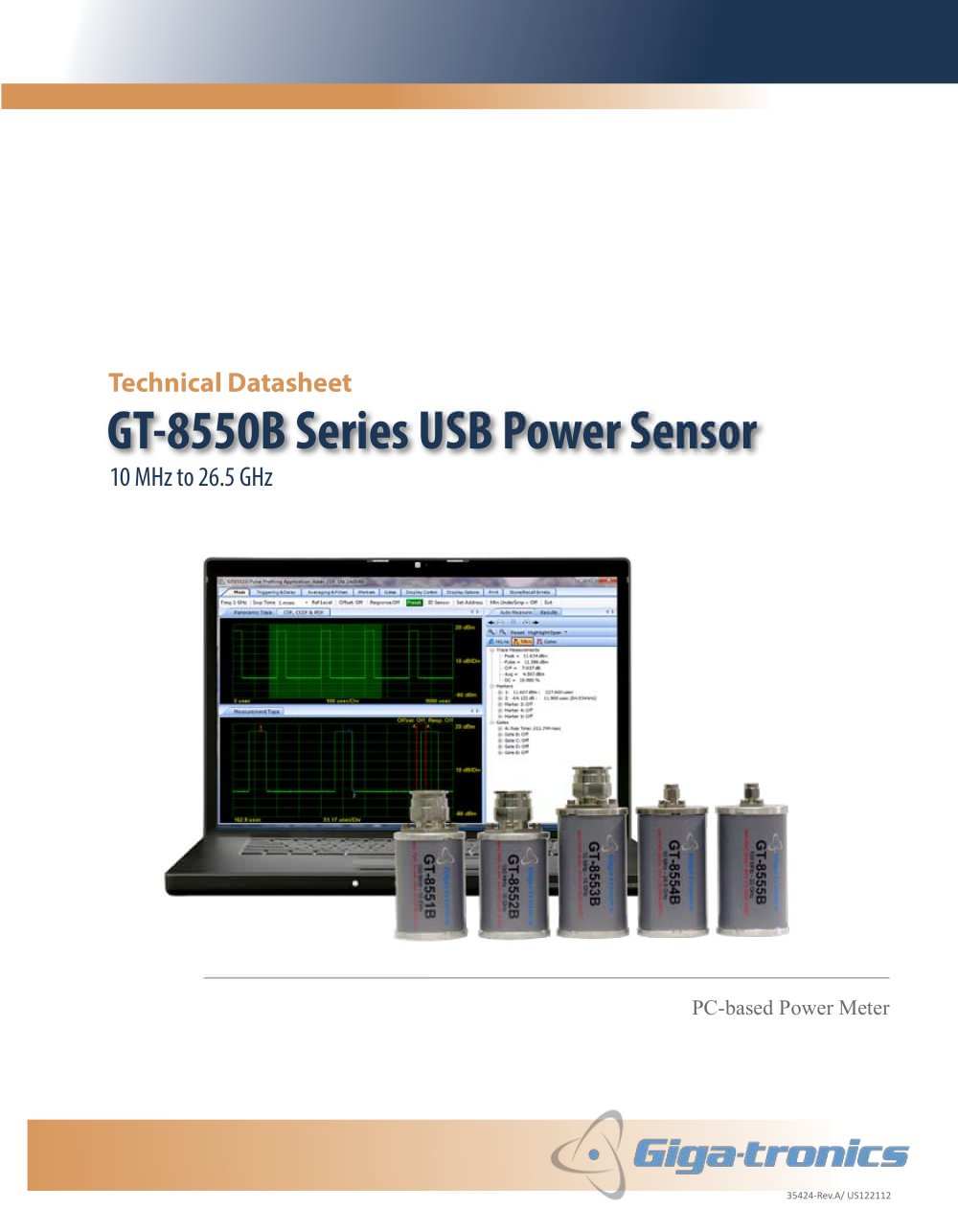 Giga-tronics GT-8550A Series USB Power Sensor Product Flier - Giga-tronics Incorporated