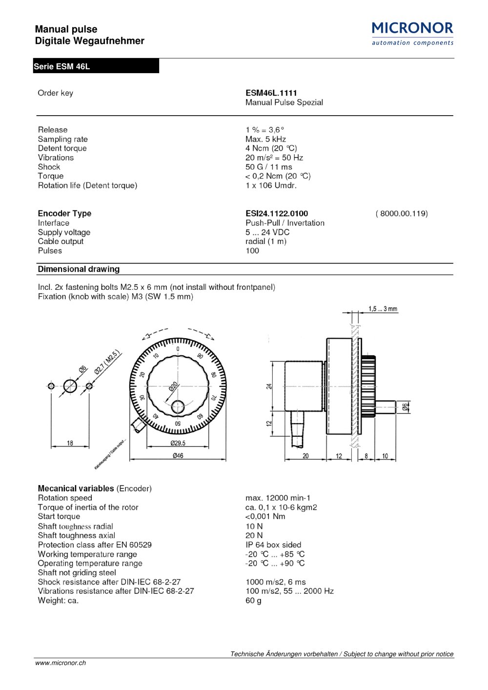 Mini Manual Pulse Generator - Micronor
