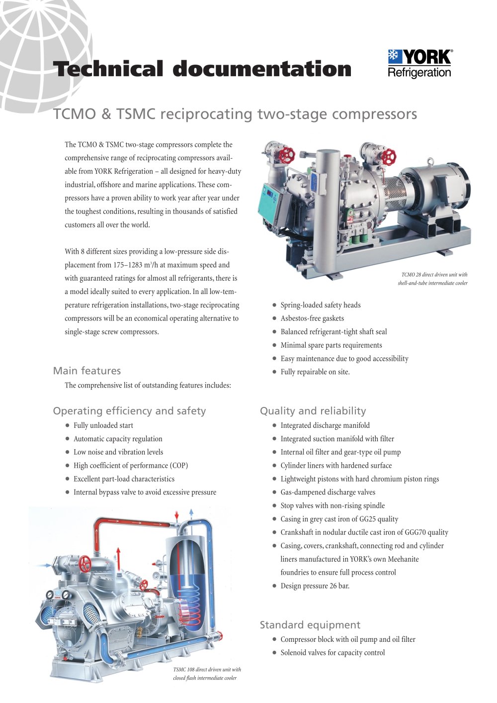 TCMO & TSMC reciprocating two-stage compressors - YORK Refrigeration