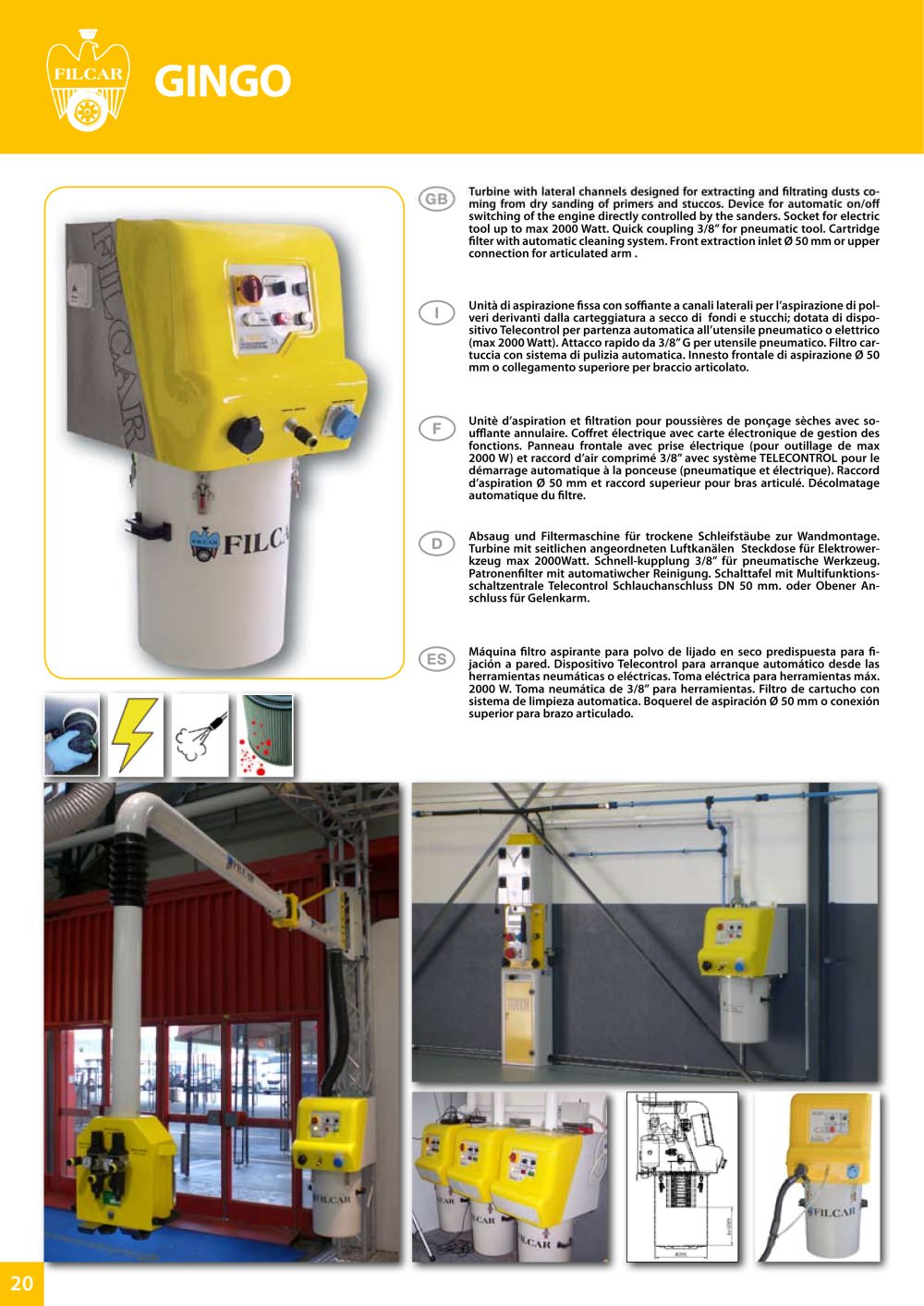 DUST EXTRACTORS Extraction and filtering units - FILCAR