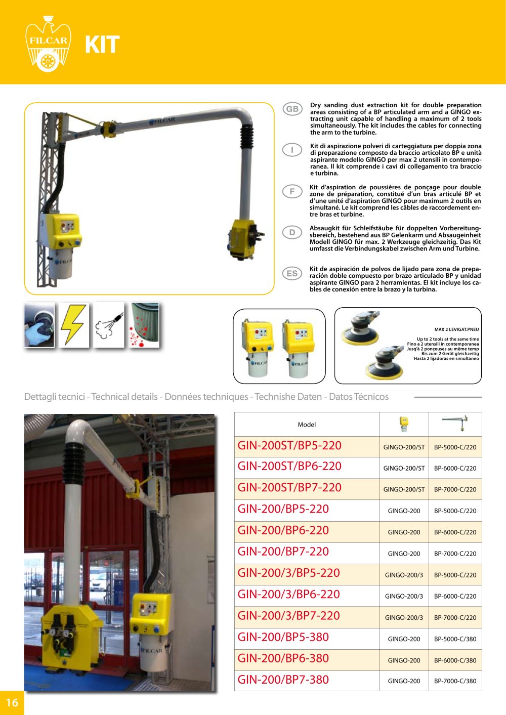 DUST EXTRACTORS Kit - FILCAR