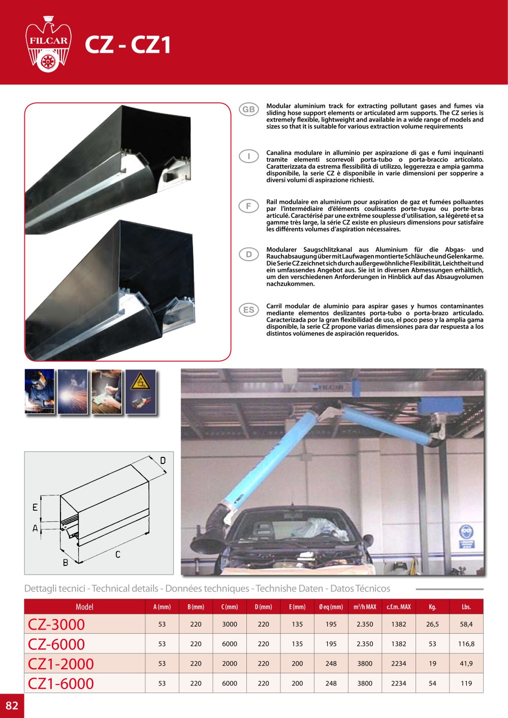 FUME EXTRACTION Aluminium tracks - FILCAR