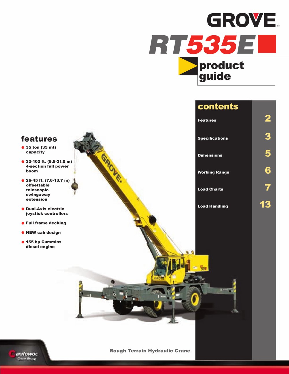 Rough Terrain Cranes  RT535E - Manitowoc Cranes