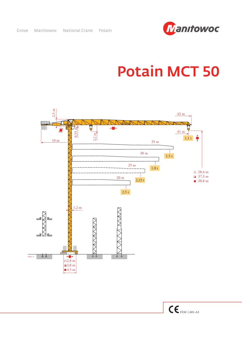 Top slewing cranes  MCT 50 - Manitowoc Cranes