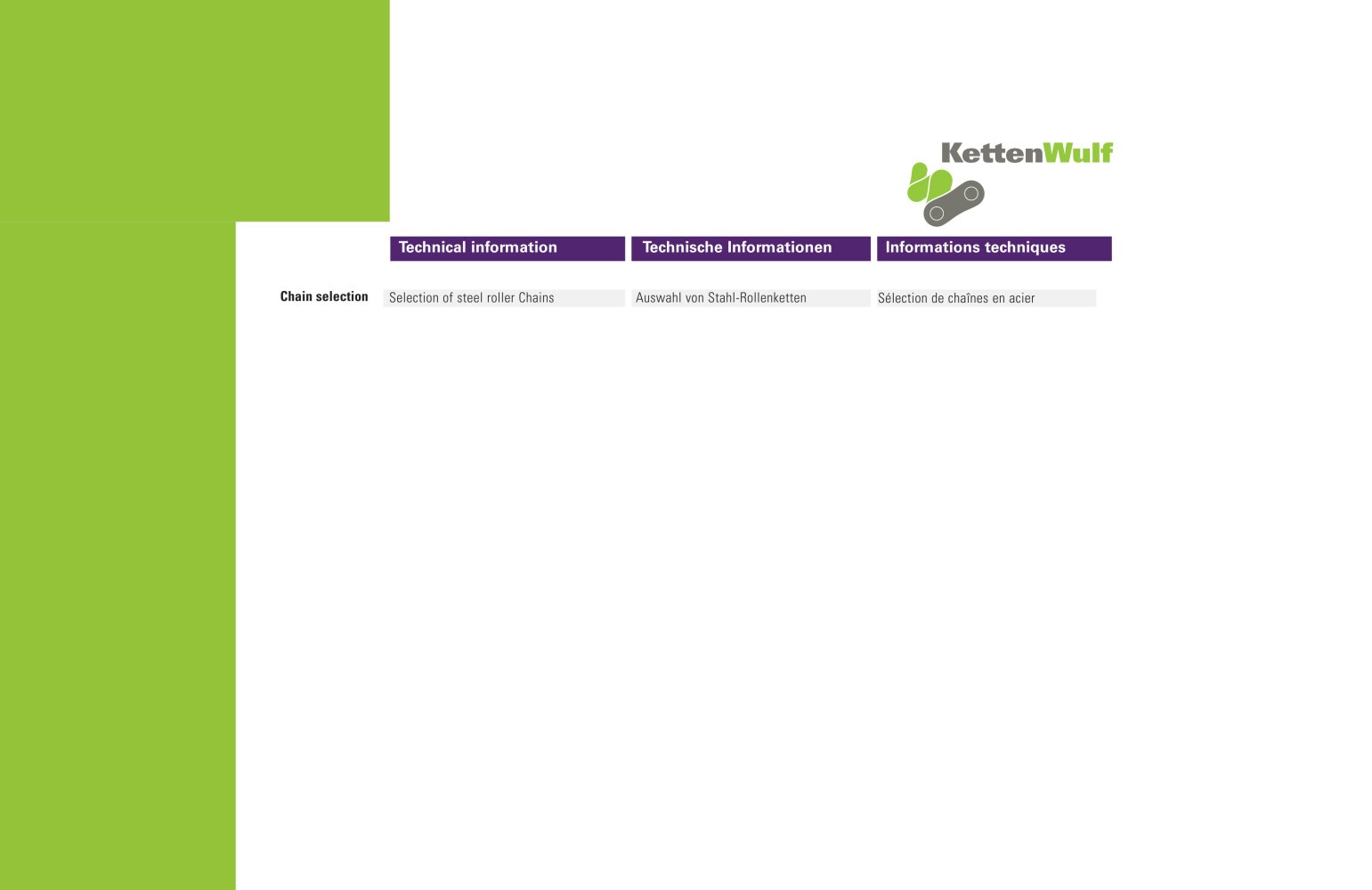 Technical information - Ketten Wulf