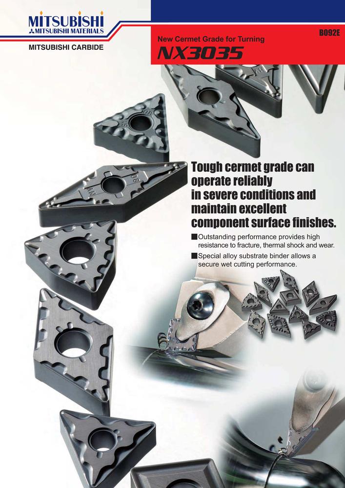 NX3035 - Tough new cermet grade - MITSUBISHI MATERIALS