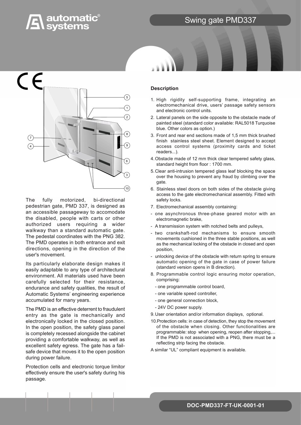 swing gate PMD 337 - AUTOMATIC SYSTEMS
