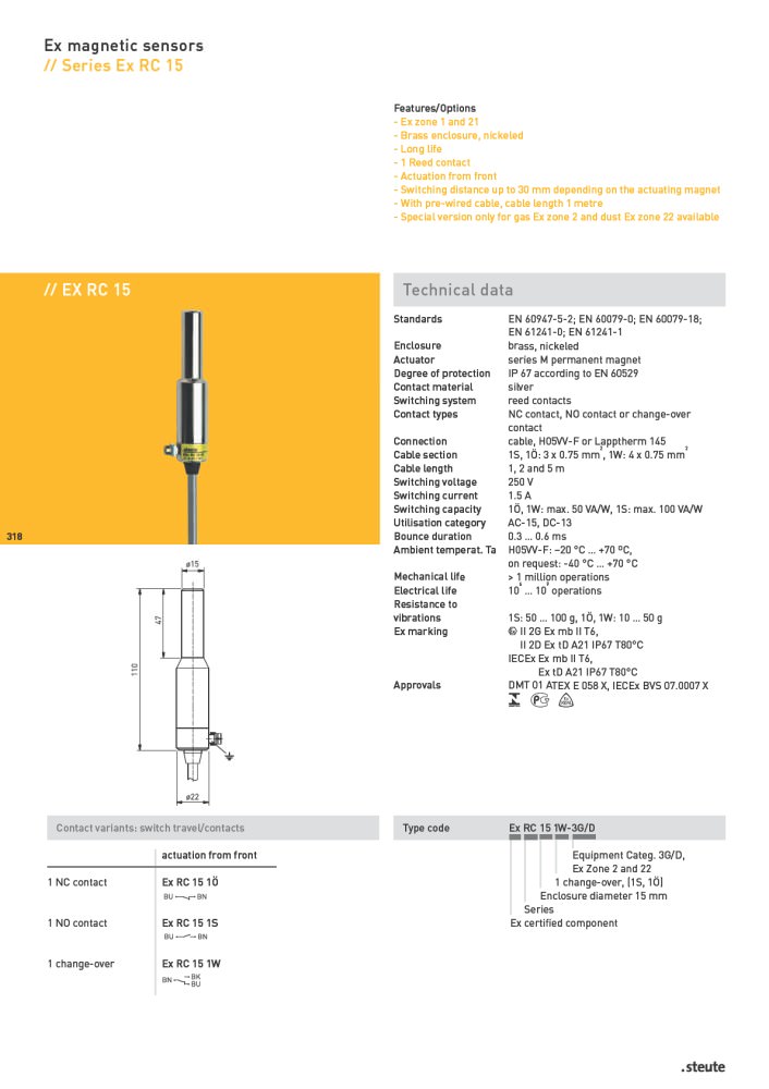 steute Schaltger&auml;te - 2362, 81129, 82477, 94572, 91055, 100015, 80603