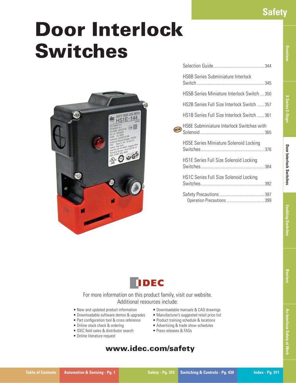 Complete Door Interlock Switches Catalog - IDEC