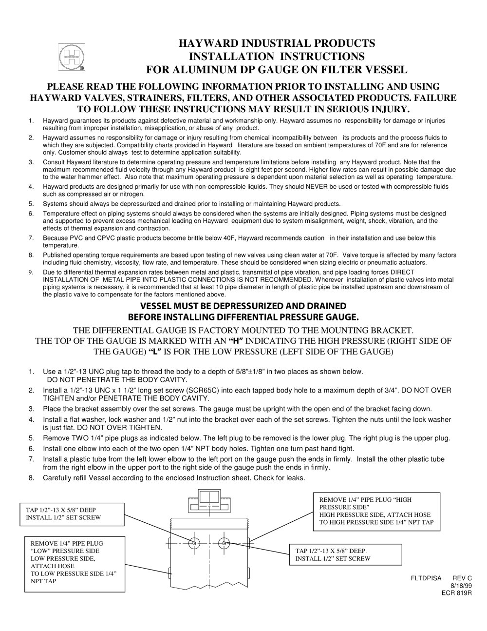 Differential Pressure Gauge - HAYWARD Flow Control